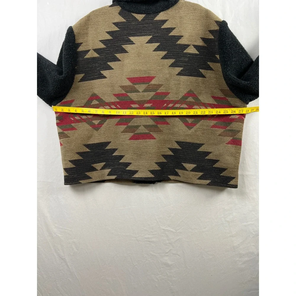 Coldwater Creek Tapestry Jacket Womens 3X Tan Black Southwestern Concho Berber